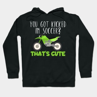 Motocross kicked soccer cute Hoodie